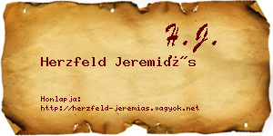 Herzfeld Jeremiás névjegykártya